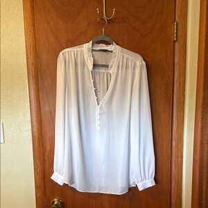 NYDJ Cream Long Sleeve Relaxed Blouse